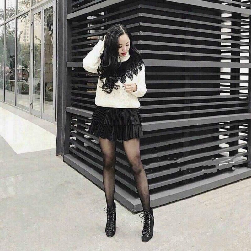 chân váy xếp ly 2 tầng chất umi cạp bo chun siêu đẹp (ảnh thật ở cuối) | BigBuy360 - bigbuy360.vn