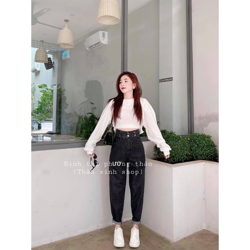 QUẦN JEAN BAGGY NỮ CẠP CAO PHỐI LƯNG KIỂU PHỐI DÂY CHÉO CÁ TÍNH MS 304 [CLIP THẬT] [FREESHIP] hàng loại 1, VẢI DÀY