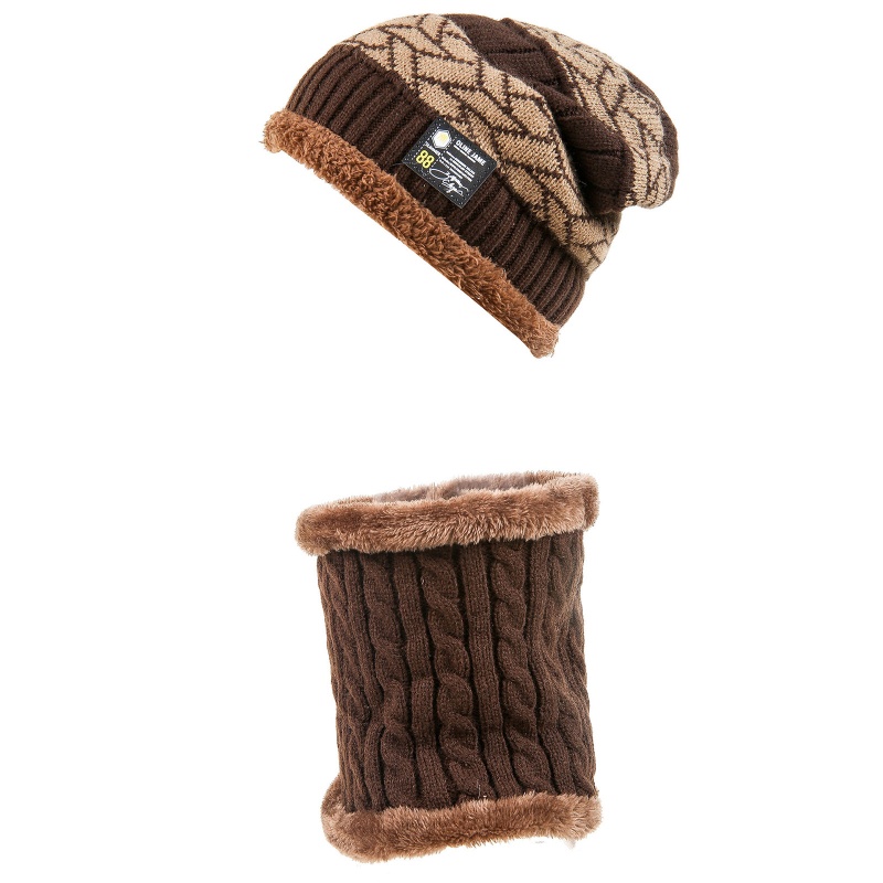 Mũ Beanie Lót Lông Cừu Giữ Ấm Mùa Đông Thời Trang Cho Nam