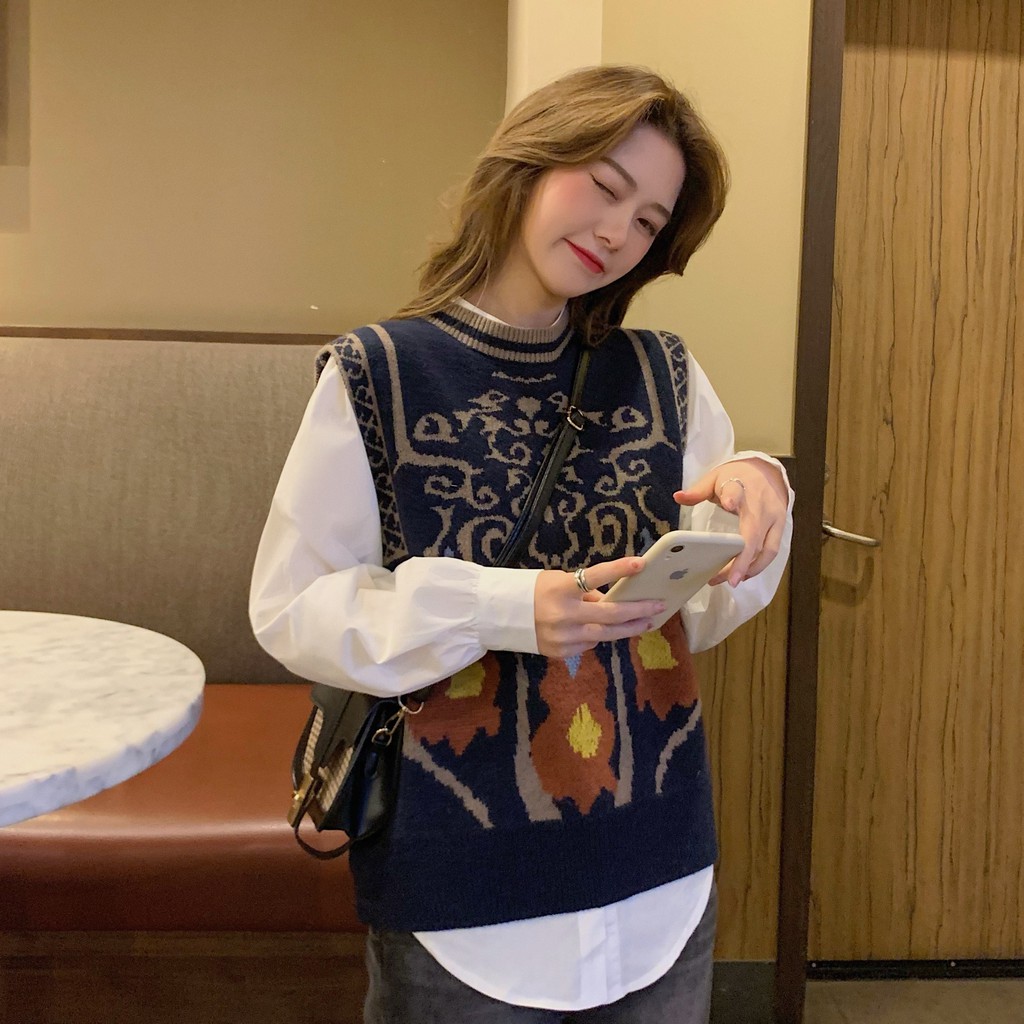 Áo Khoác Len Không Tay Cổ Tròn Thời Trang | BigBuy360 - bigbuy360.vn