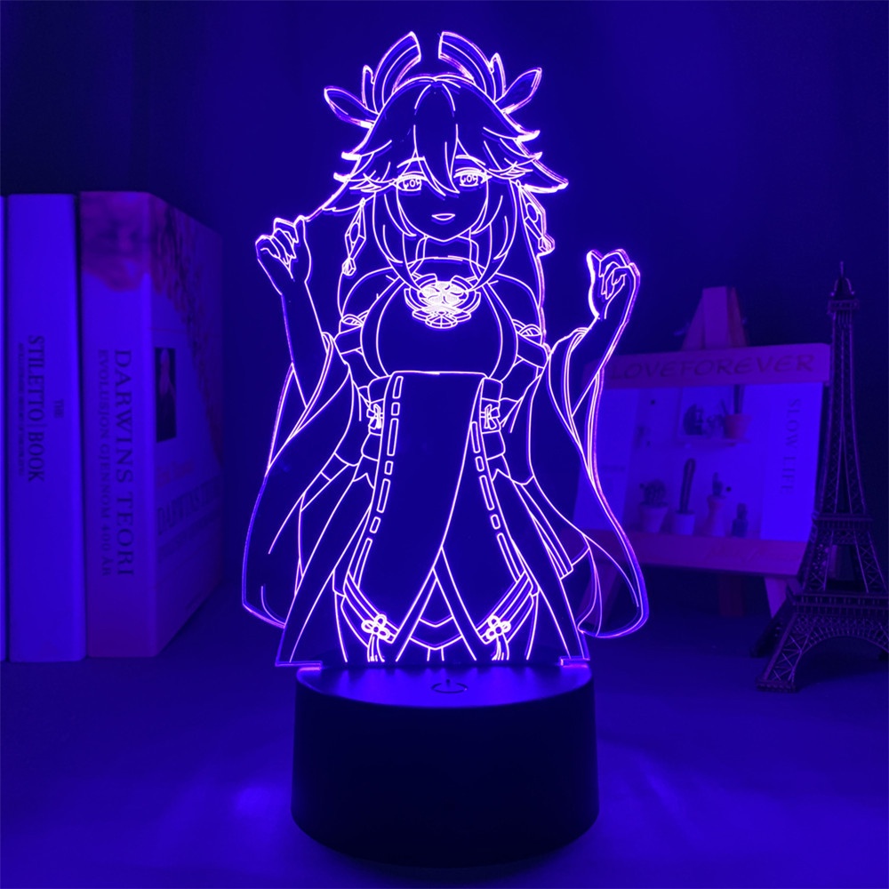Genshin Đèn Ngủ yae miko Có Thể Thay Đổi Màu Sắc Trang Trí Phòng otaku friends