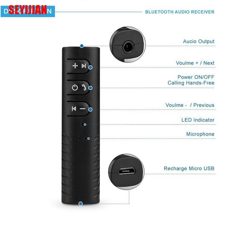 Thiết Bị Nhận Tín Hiệu Âm Thanh Bluetooth Không Dây Mini Giắc Cắm 3.5mm Chuyên Dụng Cho Xe Hơi