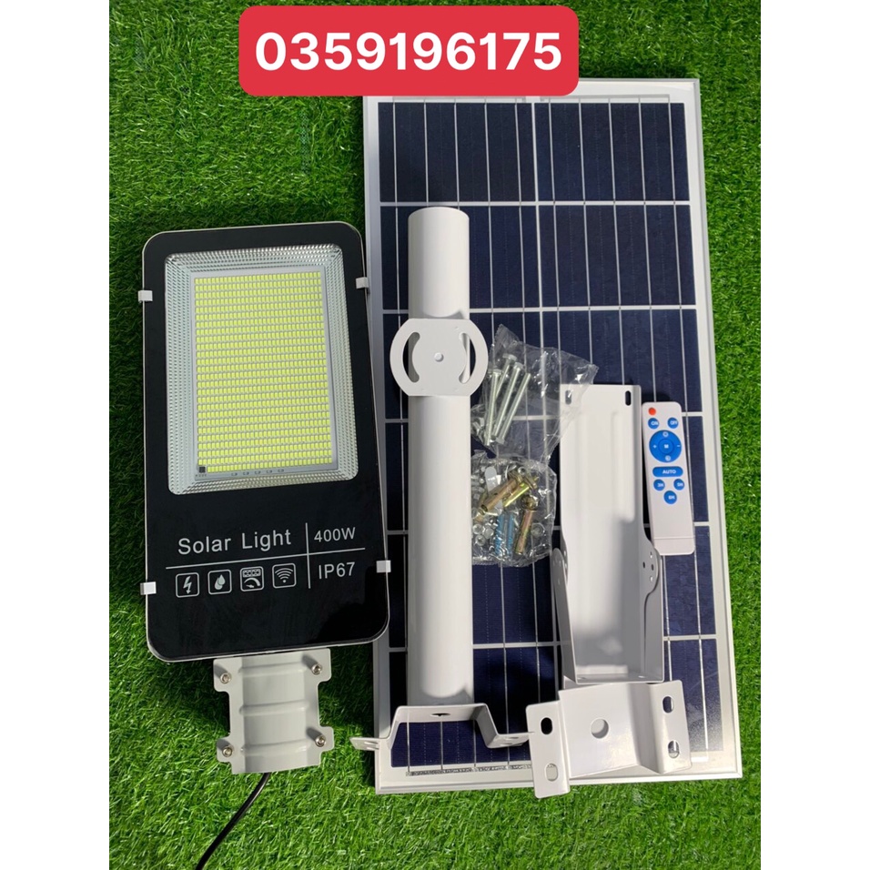Đèn Led Năng Lượng Mặt Trời Bàn Chải 400w Đèn Sân Vườn chống nước IP67 vỏ nhôm đúc có giấy bảo hành
