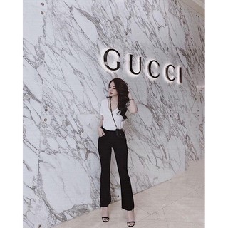 Quần Jeans Nữ Dáng Loe Tua Gấu Cạp Cao [ Ảnh Thật ]