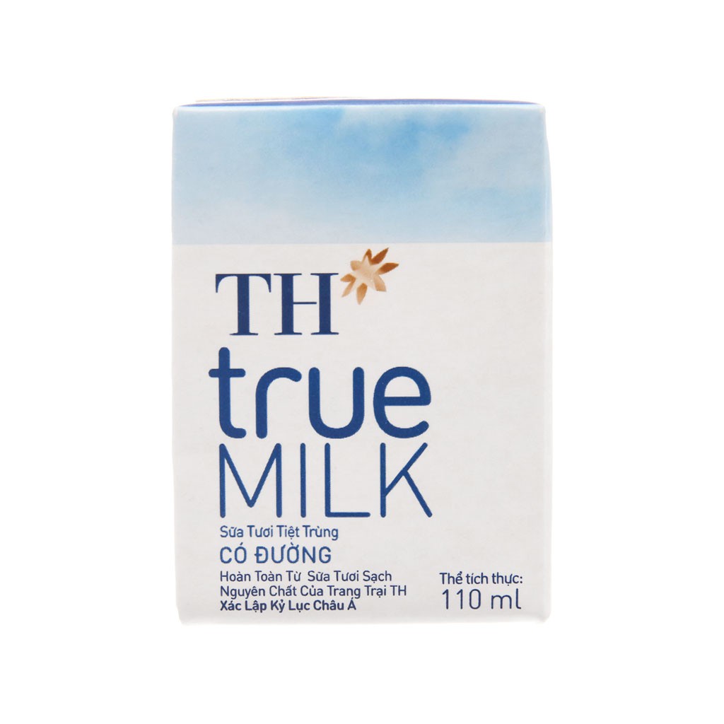 [CHÍNH HÃNG] Sữa Tươi Tiệt Trùng TH True Milk Có Đường/ không đường Thùng 48 Hộp x 110ml