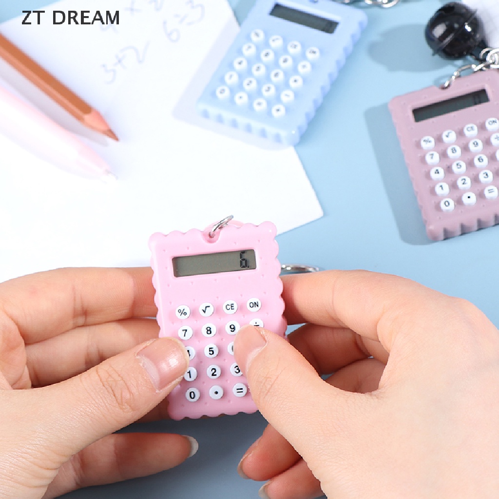 Máy tính mini cầm tay 8 chữ số siêu mỏng làm đồ dùng học tập có móc khoá