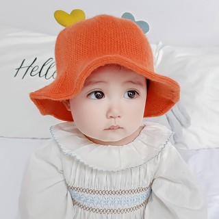 Mũ bucket len dệt kim màu sắc ngọt ngào cho bé 2-8 tuổi
