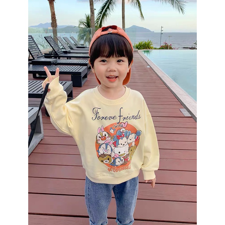 Áo nỉ tàu, áo sweater thu đông cực đáng yêu cho bé trai gái 8-20kg