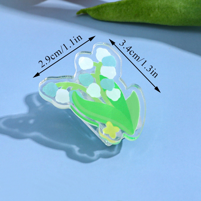 1 Giá Đỡ Giấy Ghi Chú Bằng Acrylic Trong Suốt Hình Hoa Nhỏ Đáng Yêu