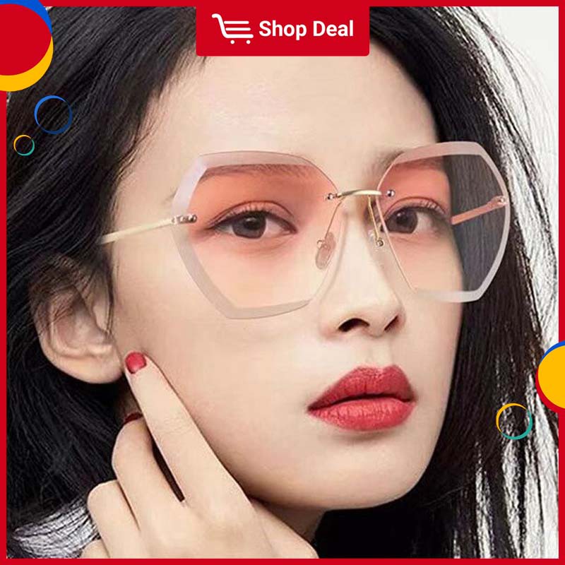 Kính mát gọng kim loại chống tia UV màu sắc gradient thời trang cho nữ mao005