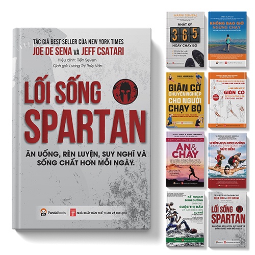 Sách - Combo 8 cuốn: Spartan, NK 365, Kế hoạch, Chiến lược dinh dưỡng, Ăn & chạy, Giải phẫu giãn cơ, Giãn cơ CB, KBG