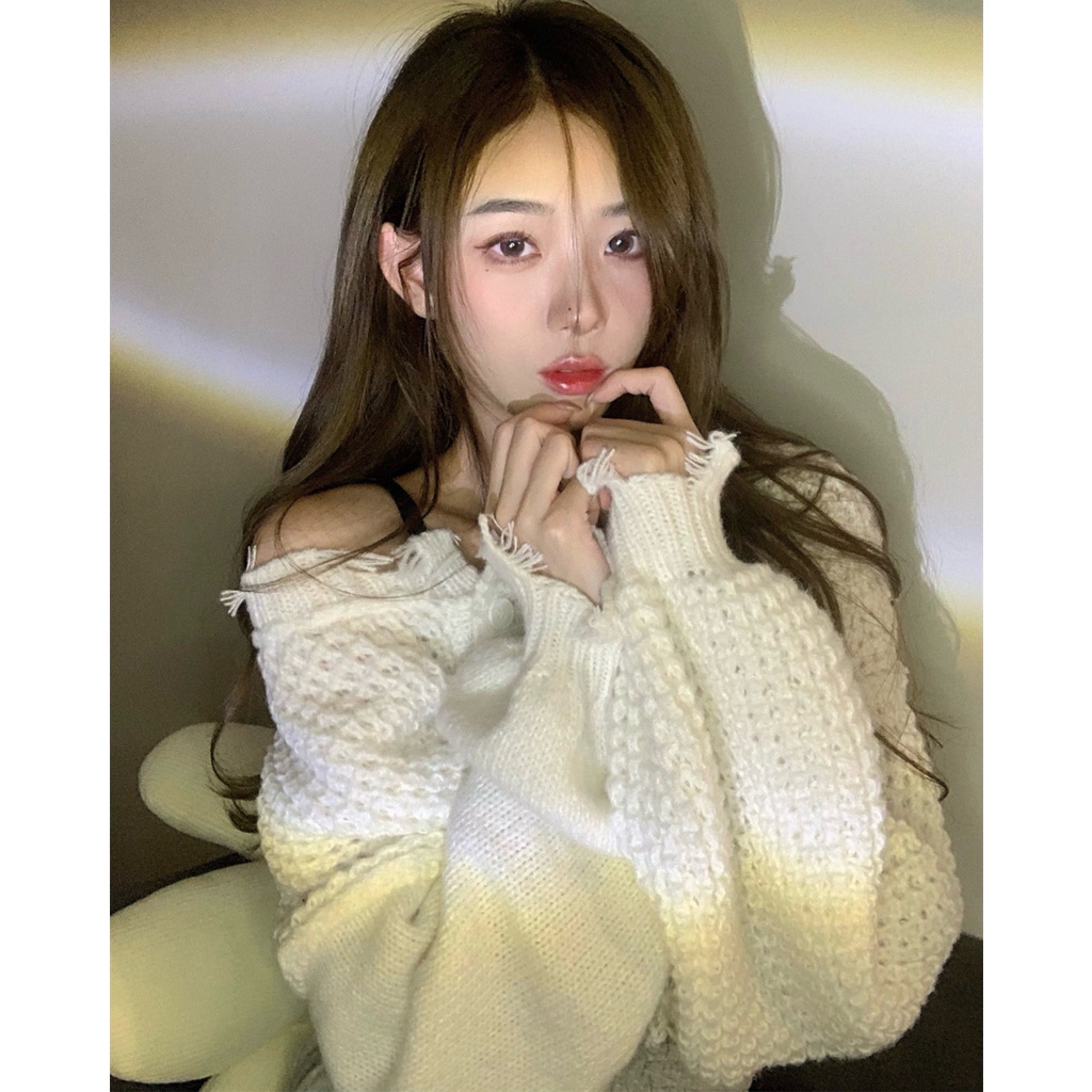 HUANG YOYO Áo cardigan dáng rộng tay dài phồng nhẹ phong cách Hàn Quốc thời trang cho nữ | BigBuy360 - bigbuy360.vn