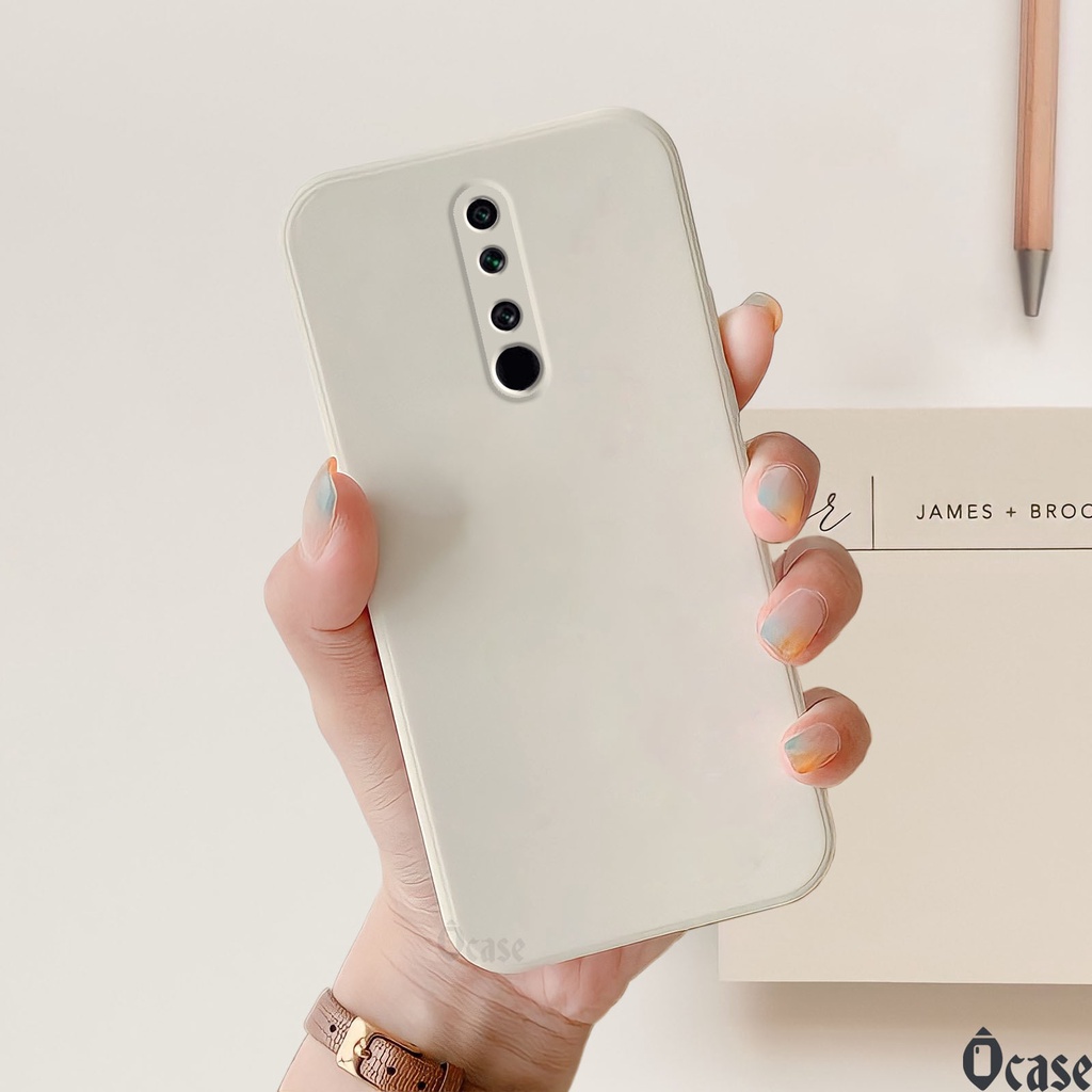 Ốp lưng Xiaomi Redmi 8 in hình gấu cạnh viền vuông có bảo vệ camera