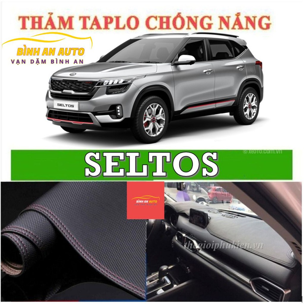 Thảm taplo KIA SELTOS da dập vân cacbon 3 lớp chống nóng, chống nắng hiệu quả - Bình An Auto