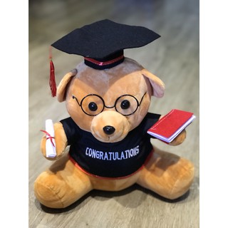 Gấu tốt nghiệp màu nâu lông mịn size 40cm