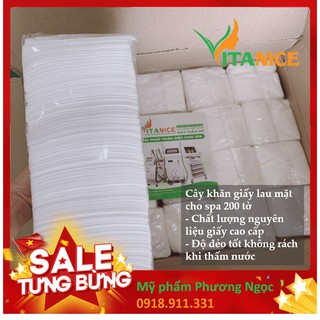 Khăn Giấy Rửa Mặt Cho Spa - 200 Tờ/Cây