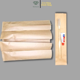 100 bộ bàn chải đánh răng dùng 1 lần cho khách sạn loại tốt [ combo 100 bộ bàn chải + kem ]