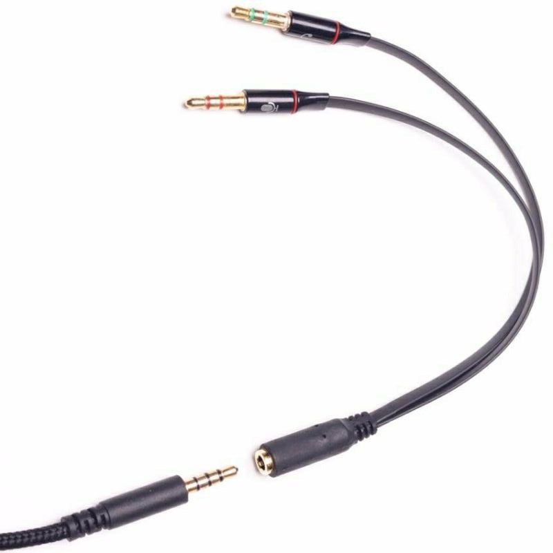 Dây cáp gộp Audio và Mic chân 3.5mm sử dụng mic tai nghe điện thoại cho máy tính bàn và laptop