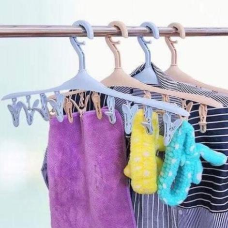 [Sẵn Hàng Giao Ngay] (GIÁ SỈ )  Móc phơi đồ thông minh có 8 kẹp .
