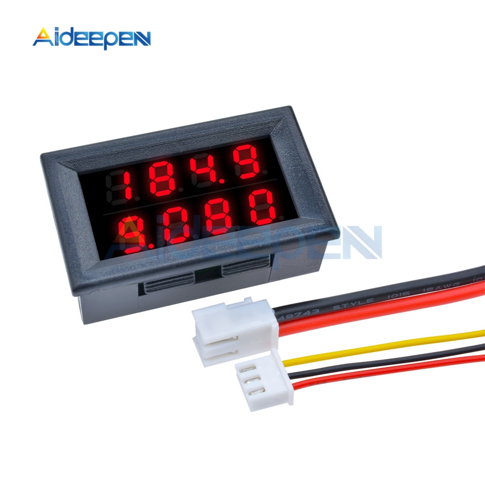 0.28'' Digital Voltmeter Ammeter 4 Bit 5 Wires DC 100V 200V 10A Voltage Current Meter Red Blue/Red Red LED Dual Display Amp Volt | BigBuy360 - bigbuy360.vn