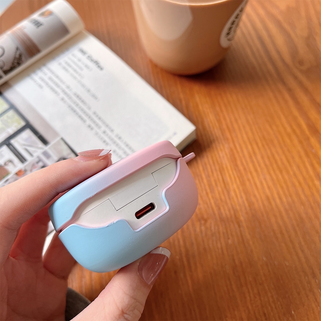 Vỏ Bảo Vệ Hộp Sạc Tai Nghe Bluetooth Không Dây Baseus Bowie E2 Màu Gradient Thời Trang Chống Sốc