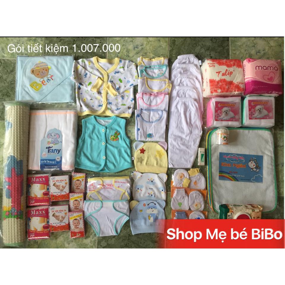 Set Đồ Sơ Sinh Cơ Bản Cho Bé Trai