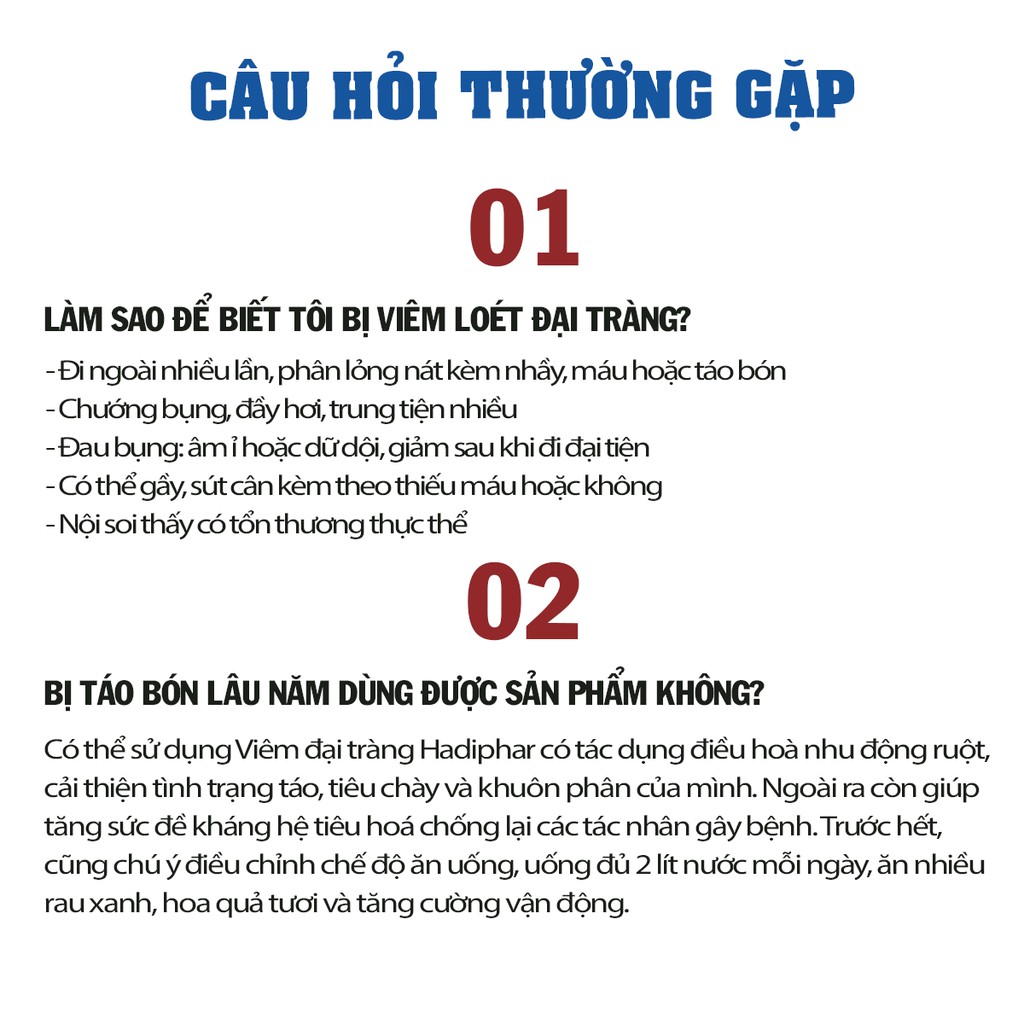 Viên uống Đại tràng Hadiphar ❤️FREESHIP❤️ hỗ trợ viêm đại tràng cấp và mãn tính [Hàng chính hãng]