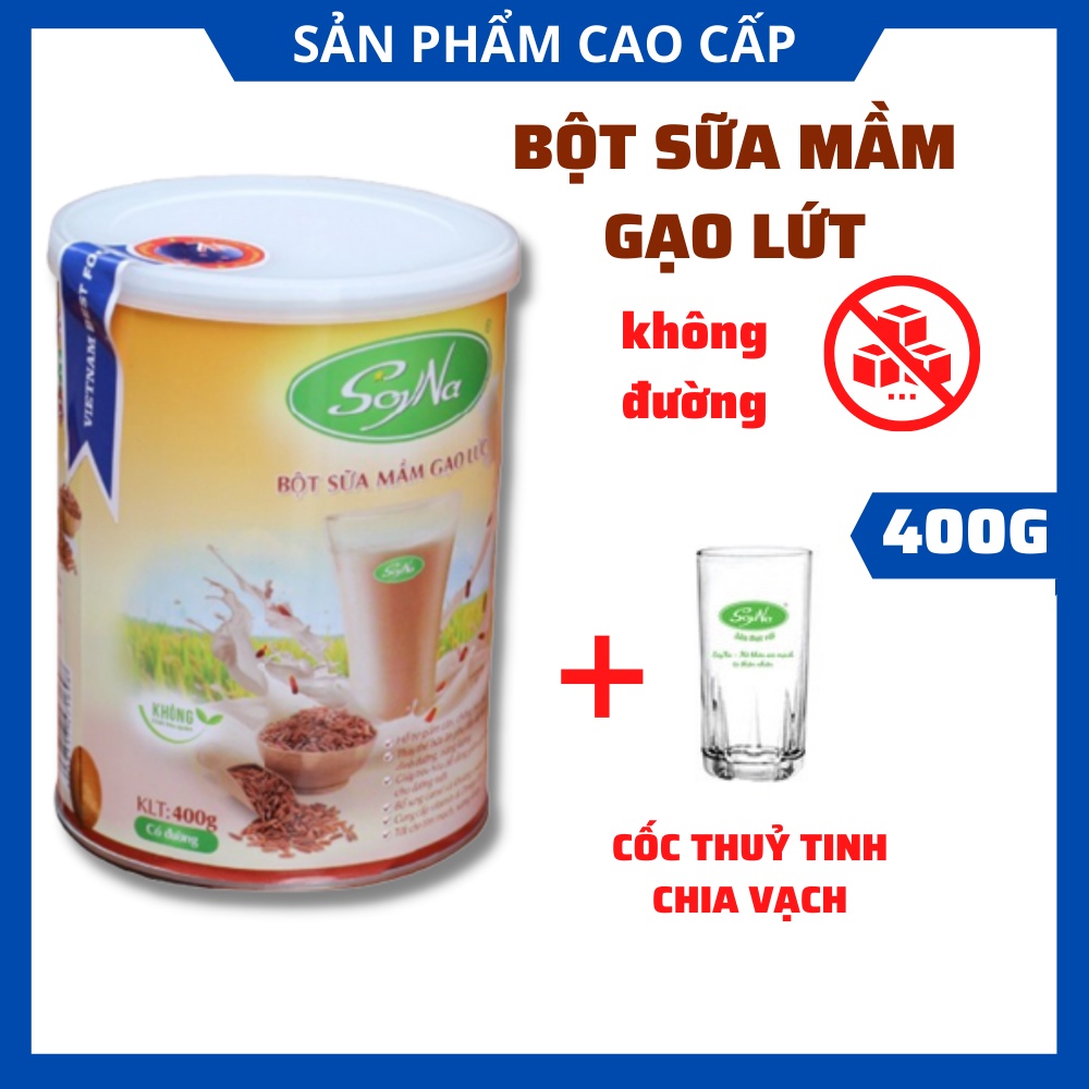 Bột Sữa Mầm Gạo Lứt Soyna không đường 400g - Chính hãng,hỗ trợ giảm cân.