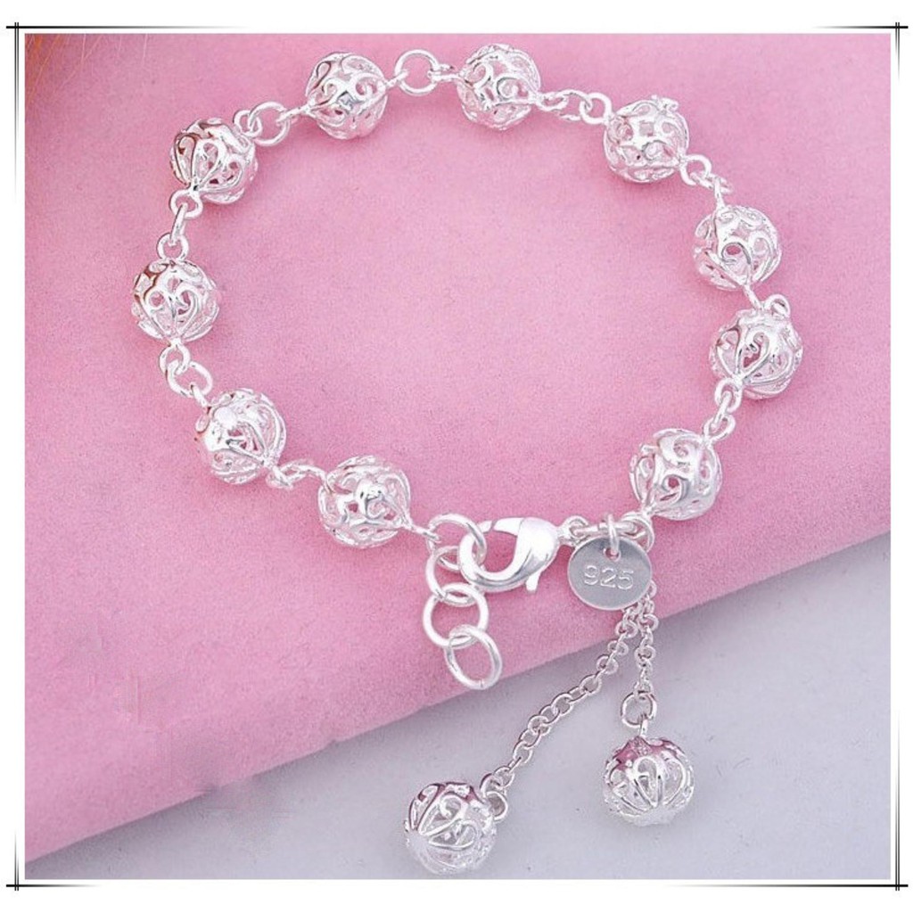 Vòng tay nữ bạc bí ngô bi rỗng tròn 8ly giá sỉ ma bạc s925 bán chạy thời trang hàn quốc SPB-LT115 | BigBuy360 - bigbuy360.vn