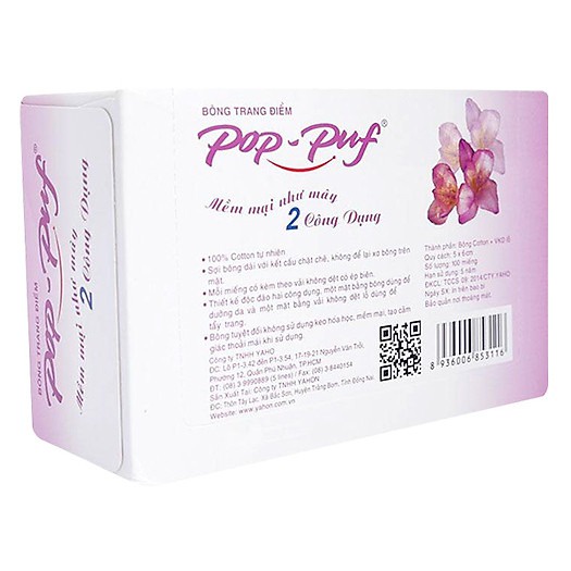 Bông tẩy trang Pop-Puf Cotton Pads 100M (MP0041 MP0025)