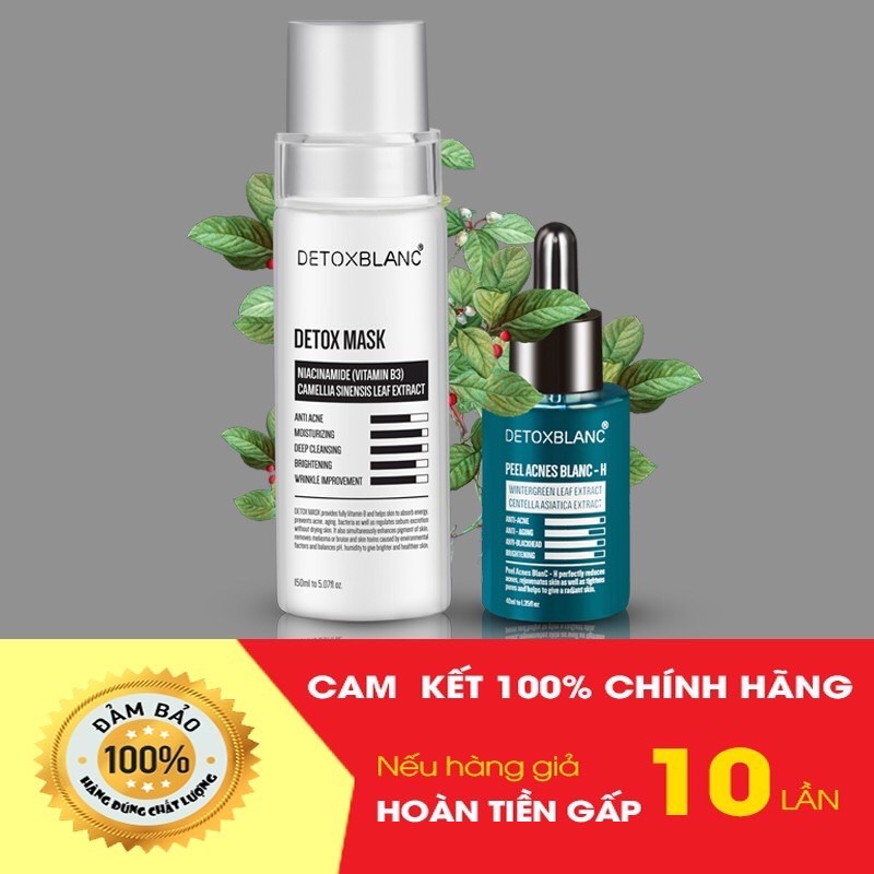 MẪU MỚI combo mụn trắng da thải độc detox blanc