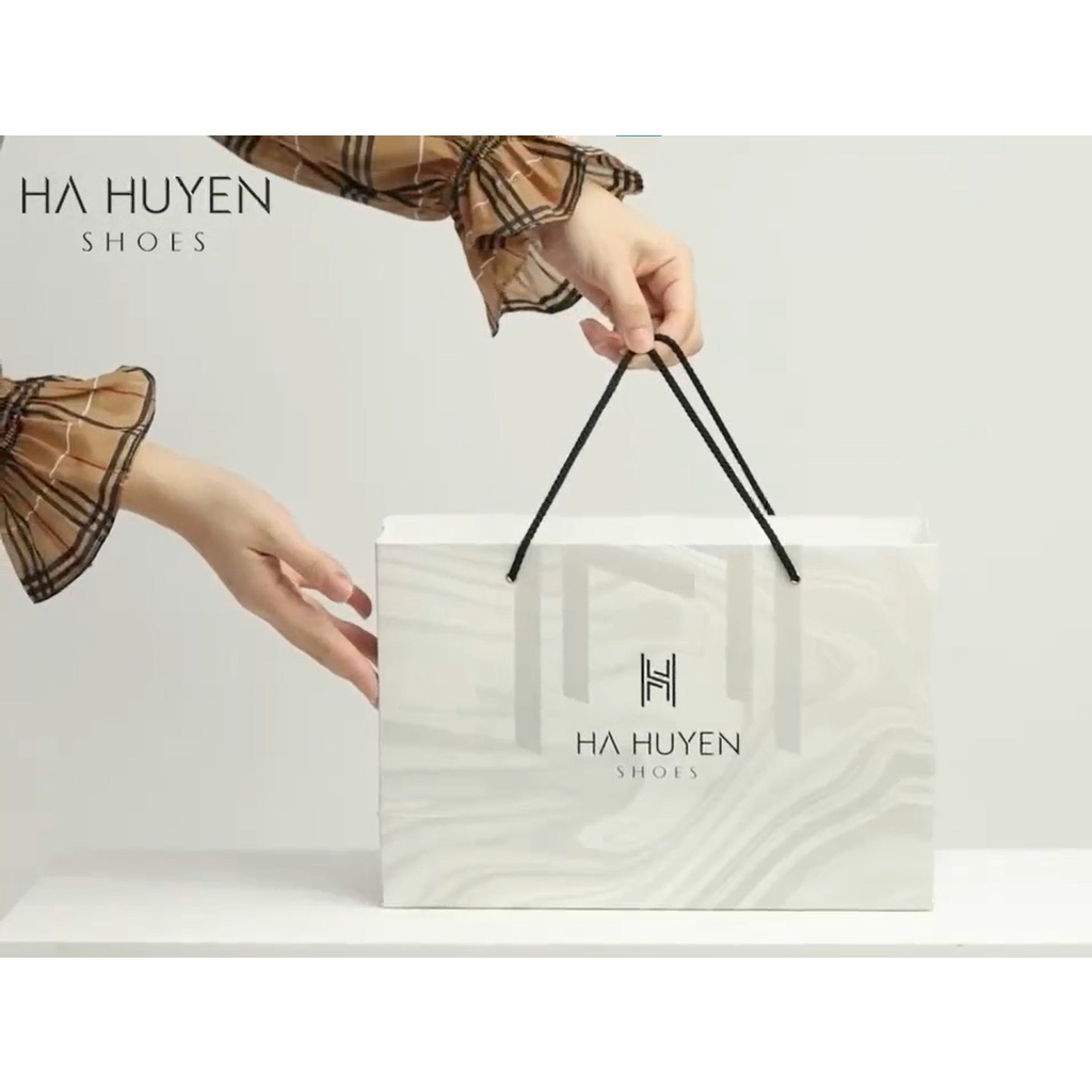 Túi giấy cứng Hà Huyền Shoes màu vân đá sang trọng - TU007