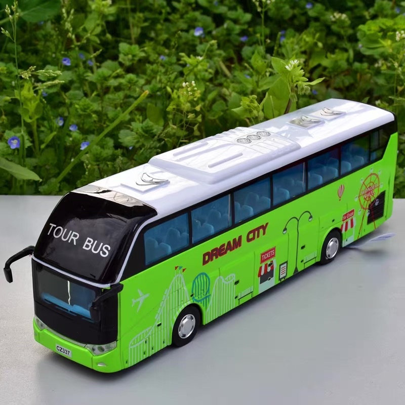 Ảnh thật Mô Hình Xe Bus Du Lịch 1 Tầng 88337 Dài 24cm