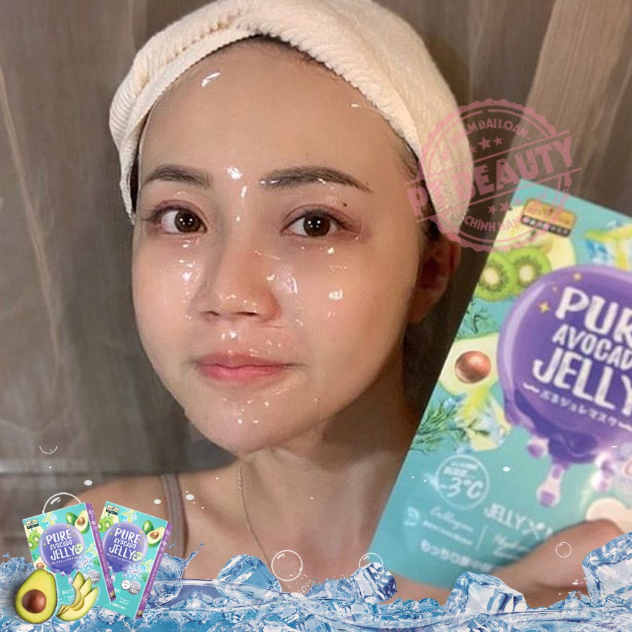 (Xanh nhạt) Mặt nạ Thạch Sexylook Jelly Bơ thu nhỏ lcl, dưỡng ẩm da hộp 3 miếng