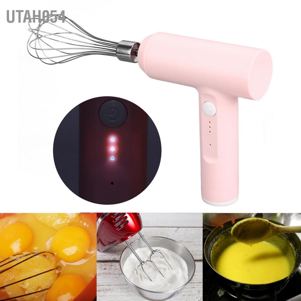Máy đánh trứng điện cầm tay mini không dây 1500 mah 4 chế độ sạc usb bằng thép không gỉ 304