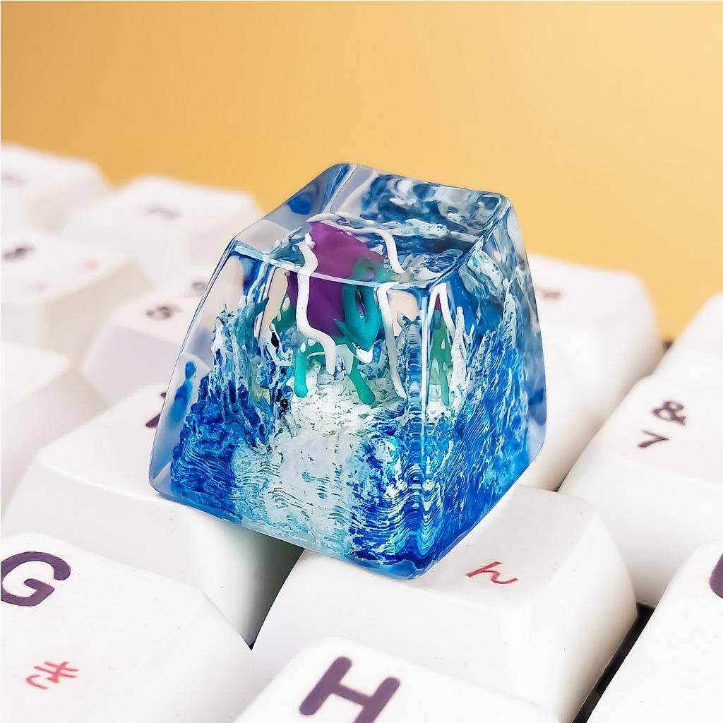 Nút bàn phím Pokemon, nút bàn phím Suicune , Bàn phím nhân vật hoạt hình - Suicune  keycap, POKÉMON Artisan Keycap