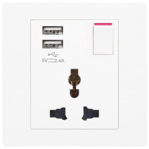 Ổ cắm phổ thông 16A + USB WGMS116ISUSB