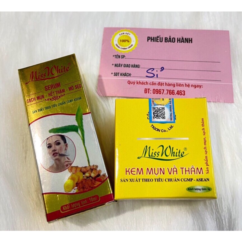 Bộ Đôi Serum Mụn Thâm Và kem nghệ misswhite 12g