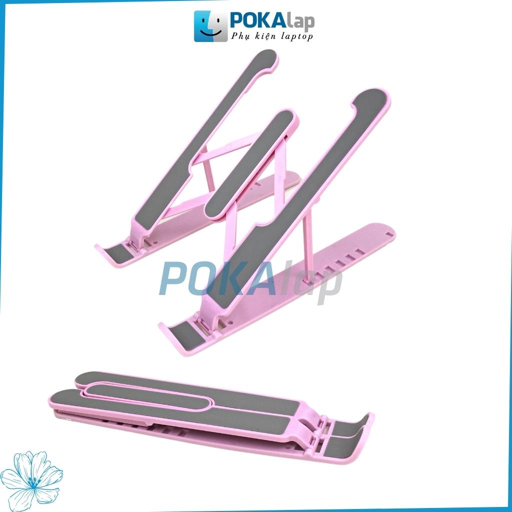 Giá đỡ laptop, máy tính bảng PRO POKA20 - Đế tản nhiệt kê laptop bằng nhựa nhôm, điều chỉnh độ cao, gập được - POKALAP