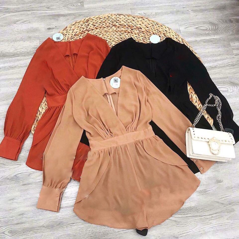 JUMPSUILT NGẮN, TAY HỞ KIỂU, CHIẾT EO - 100% MẪU NHƯ HÌNH