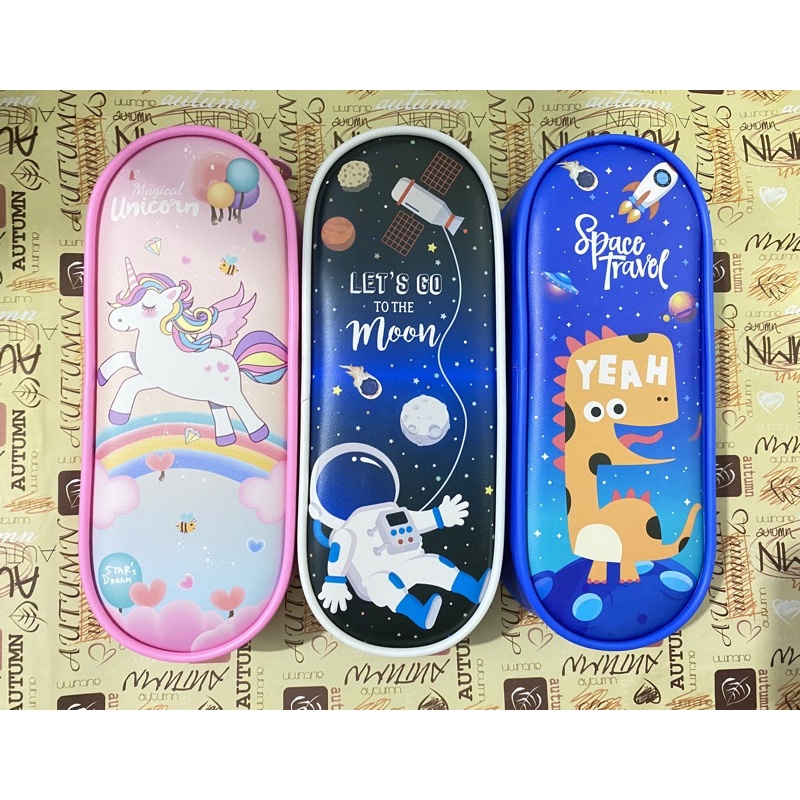 Túi,Ví,Hộp đựng bút da cao cấp cho bé trai, bé gái khoá zip