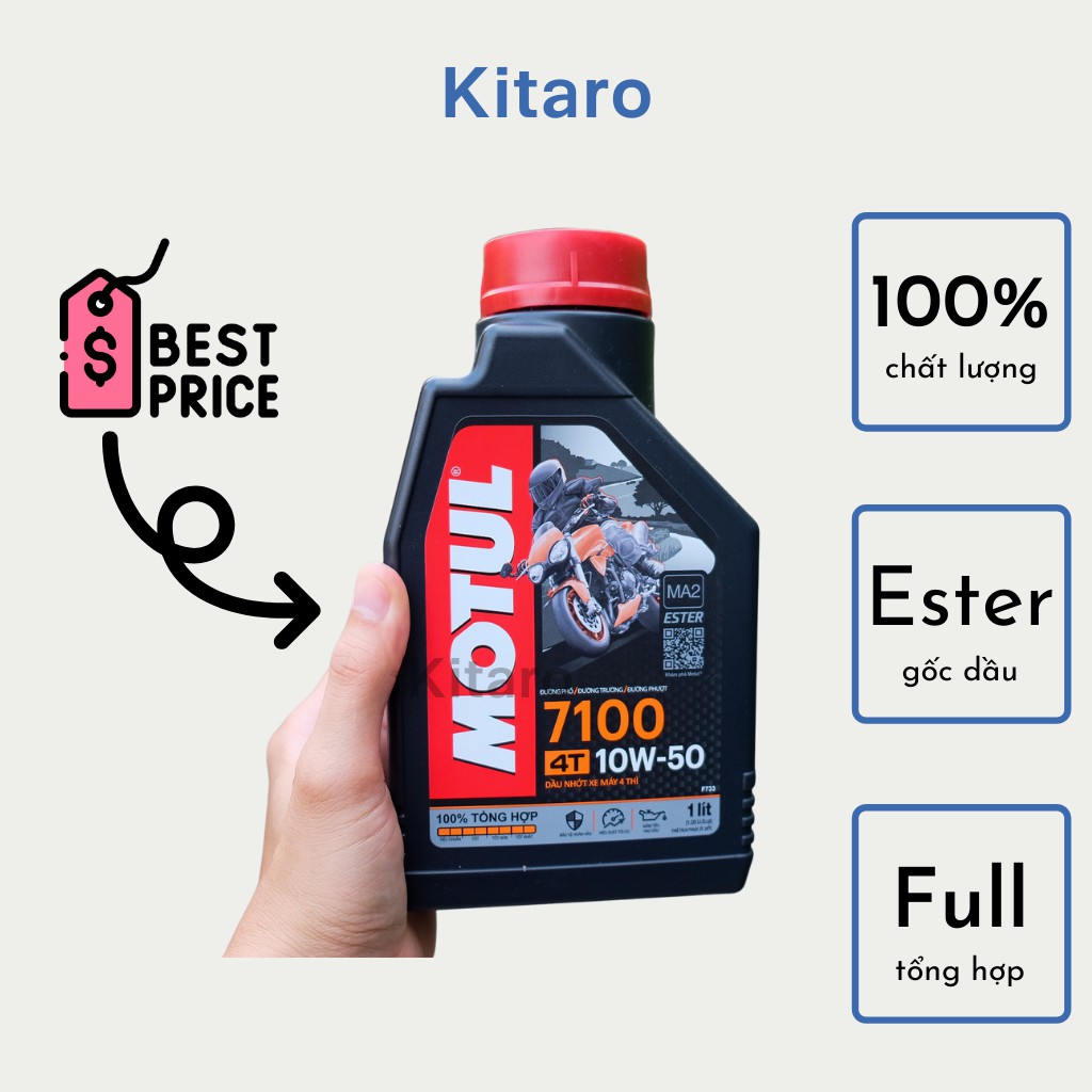 Motul 7100 4T 10w50 1L - Nhớt Xe Côn Tay Gốc Ester