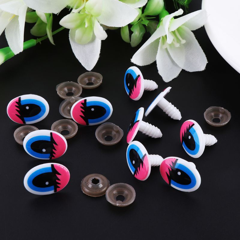 Set 10 Mắt Nhựa Hoạt Hình Cho Búp Bê / Đồ chơi nhồi bông
