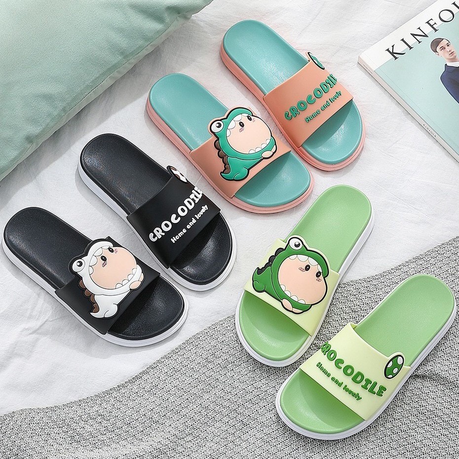 Dép Quai Ngang Cá Sấu CROCODILE, Dép Nam Nữ Unisex Cao Su Họa Tiết 3d DP19