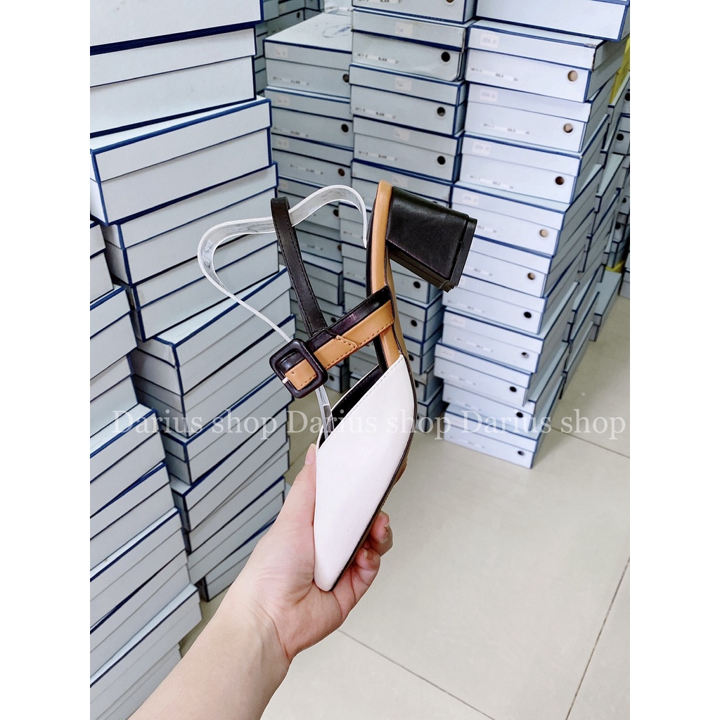 Giày sục BÍT MŨI mũi nhọn gót vuông 7cm - BA92