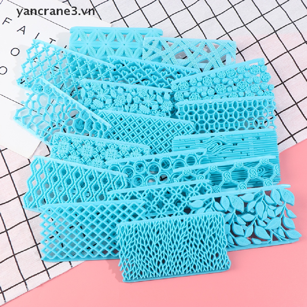 Khuôn Dập Nổi Tạo Hình Trái Tim / Vân Kim Cương Trang Trí Bánh Kem 18 Kiểu