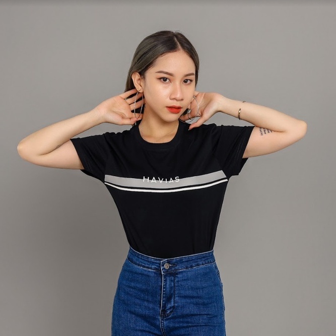 DLine HAVIAS áo thun cổ tròn vải Cotton 100% Premium