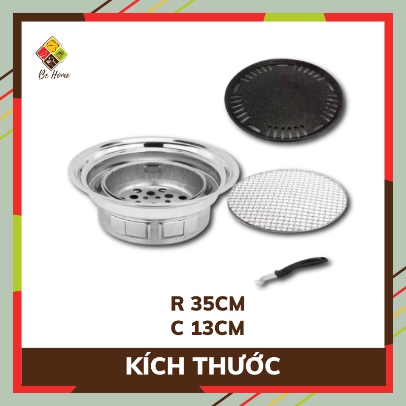 Bếp Nướng Than Hoa Không Khói BEHOME  Bếp Nấu Lẩu BBQ Cao Cấp [Tặng Kiềng Lẩu Inox Chính Hãng]