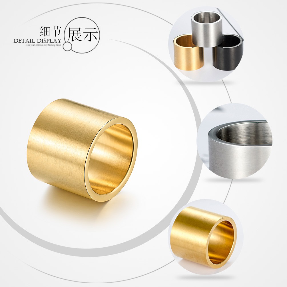 Nhẫn đeo tay cỡ lớn bằng thép titan kéo sợi cho nam