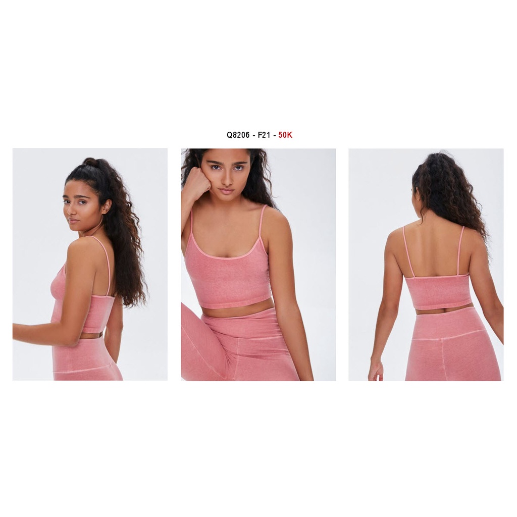 Q8206 - Áo thun 2 dây F21 croptop trơn